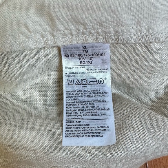 Gap 4" Mid Rise Easy Linen-Blend Pull-On Shorts Khaki Size XL - Picture 7 of 8
